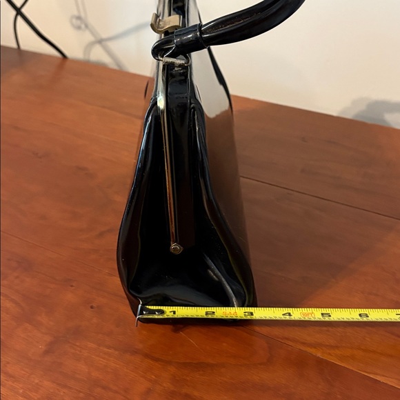 vintage Black Patent Leather Clutch - Picture 12 of 12